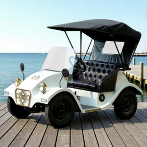 Vente directe usine – Mini-voiture électrique classique convertible, châssis tout métal, sièges en cuir noir, style luxueux pour mariage - Product Image 1