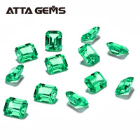 Pierre synthétique YAG (Yttrium Aluminium Garnet) ronde, de type Demantoid russe, couleur vert émeraude, pour bijoux en argent.