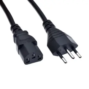 Brazil NBR14136 Plug Power Cables IEC320 C13 AC Power Cord Brazilian 3 Pin Plug Power Cable 3x0.75mm 1.5meter