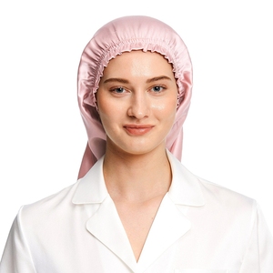 Échantillon gratuit Logo personnalisé Extra Long 100% <span class=keywords><strong>soie</strong></span> <span class=keywords><strong>de</strong></span> mûrier Bonnets bandeau réglable Long grand Satin <span class=keywords><strong>soie</strong></span> <span class=keywords><strong>Bonnet</strong></span> <span class=keywords><strong>nuit</strong></span> casquettes <span class=keywords><strong>de</strong></span> sommeil - Product Image 1