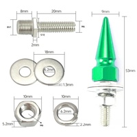 Vis de plaque d'immatriculation de style nouveau, tête hexagonale pointue, filetage M6, plastique ABS, noyau en cuivre, revêtement en caoutchouc, modèle Xy-103, universel