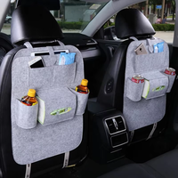Sac de rangement pliable pour siège arrière de voiture en feutre Organisateur de siège arrière Protecteur en feutre multi-poches