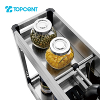 TOPCENT installation latérale en acier inoxydable organisateur de rangement de cuisine étagère de rangement pour épices panier coulissant panier d'assaisonnement