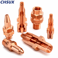 Pièces de buse en acier inoxydable, laiton et cuivre usinées sur mesure par CNC, raccords de torche de soudage de brûleur à gaz de précision, contrôle des fluides