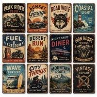 Letreros Decorativos de Aluminio Envejecido Estilo Vintage, Placas de Metal Retro para Decoración de Pared en Bares, Cafés, Garajes y Hogares