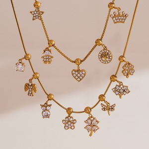Ciondolo da Donna Mili Cross-Border in <span class=keywords><strong>Acciaio</strong></span> Inossidabile Placcato Oro 18K PVD con Zirconi 5A, Nuovo Modello, per Anniversario, Ciondoli e Charms alla Moda - Product Image 5
