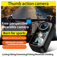 Caméra de sport extérieure 5K HD T70 avec écran tactile HD de 1,3 pouce, support magnétique, anti-tremblement, pré-enregistrement, carte TF pour le cyclisme et la moto