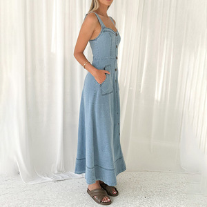 Faldas Vaqueras de Mezclilla Elásticas de Moda Holgadas Estilo Vintage para Exteriores IHOOV para Mujer - Product Image 3