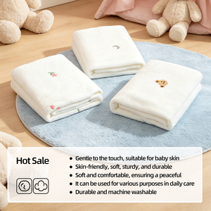 Couverture respirante en flanelle pour nouveau-né, toutes saisons, couette climatisée, couverture de sieste pour la maternelle <span class=keywords><strong>avec</strong></span> broderie - Product Image 2