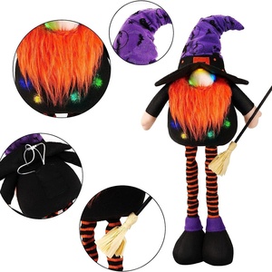 Decoraciones de Halloween: Araña, Muñeco Luminoso Telescópico de Anciano sin Rostro, Escoba, Sombrero Alto, Adornos de Bruja - Product Image 4