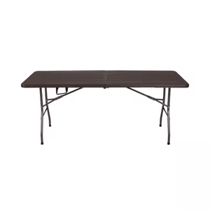 Gỗ Thiết Kế Dài Vuông Có Thể Gập Lại Cắm Trại Bảng 6 Ft Nhựa Xách Tay Chỗ Ngồi 6 Chân Ăn Uống Và Dã Ngoại Hàng Đầu Rắn - Product Image 3