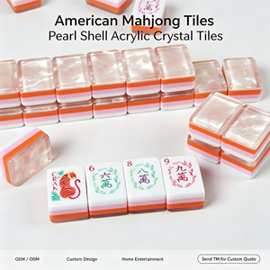 Bộ bài mạt chược Acrylic xà cừ phong cách Mỹ 4 lớp nhiều màu thủ công làm thủ công dùng cho giải trí tại nhà