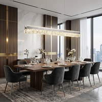 Lustre moderne de luxe en aluminium, lumière LED suspendue pour salon, chambre à coucher, salle d'étude, salle à manger, ambiance chaleureuse et romantique, télécommande