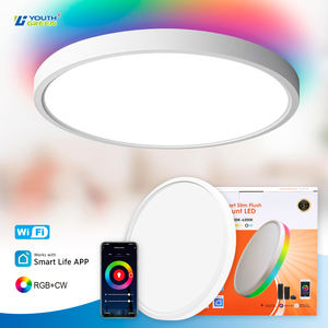 Lámpara de Techo LED de 12 Pulgadas y 24 W, Panel Ultrafino Empotrado, RGB Regulable, 2000K-6000K Ajustable, Lámpara Inteligente para Interiores del Hogar - Product Image 1