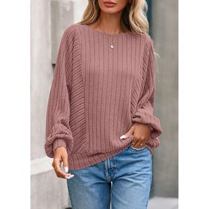 PRETTYGARDEN Blusa Túnica de Manga Larga con Cuello Redondo para Mujer, Estilo Informal y Elegante para Otoño, Suéter Ligero de Corte Holgado - Product Image 5