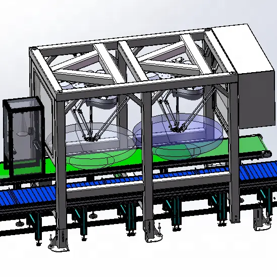 Karton Kemasan Spider Robot/Delta Robot Karton Kasus Kemasan Mesin/Spider Tangan Karton Packer Line