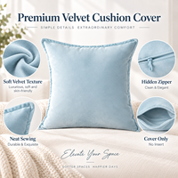 Housse de coussin carrée à passepoil en tissu uni, plusieurs tailles disponibles