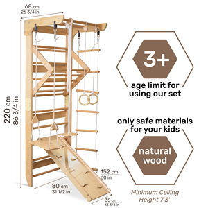 Moderno Set Fitness in legno per la casa sport corda palestra parete di arrampicata per i bambini per la camera da letto scuola cucina uso elegante altri mobili per - Product Image 4