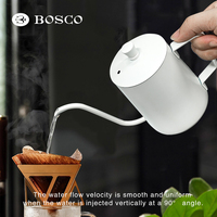 BOSCO Modern Italian 350ml Teko Kopi Stainless Steel Tahan Panas dengan Desain Mulut Panjang Gooseneck untuk Seduhan Manual & Tutup