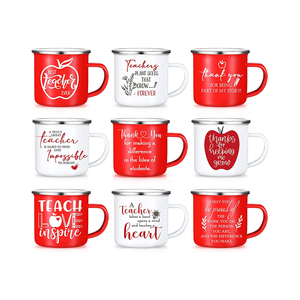 Fabricant vente chaude en gros en vrac couleur imprimée de logo personnalisé tasse en émail pour le camping café lait - Product Image 1