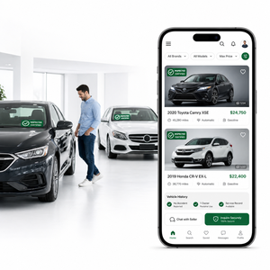 Aplicación de Plataforma de Venta de Autos Usados Premium, Desarrollo de Aplicaciones para IOS y Android con Informes de Inspección de Vehículos, LionCreate - Product Image 1
