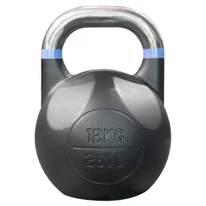 Kettlebell revestido em pó, ferro de fundição preto do oem, com alta qualidade para a competição de levantamento de peso