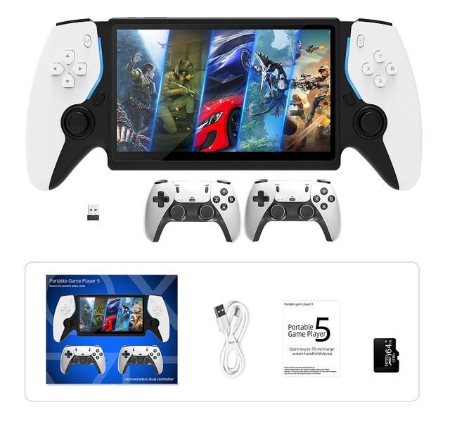 Multi-Emulator Handheld Console 7 Inch Retro Gaming Dual Joysticks HDMI Output 2-Player Mode Open Source & RGB Game Light