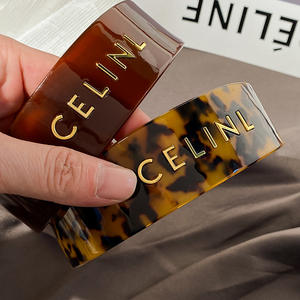 Bandeau en acétate d'écaille de tortue rétro de marque de luxe haut de gamme nouvel accessoire de cheveux large à la mode bandeau polyvalent pour les femmes - Product Image 2