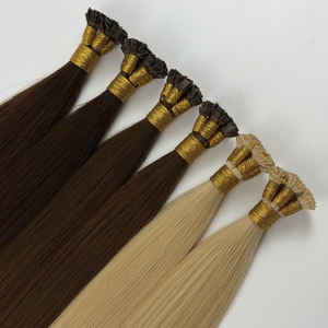 Extensions de cheveux lisses et soyeux en gros, pointe plate, cheveux bruts non traités Remy, pour tressage, extensions de cheveux humains à pointe plate en kératine - Product Image 2