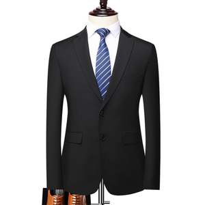 Veste de Costume Homme Sur Mesure de Haute Qualité, Moderne, Unie, Haute Couture, Noire, Style Business, Italien, Haut de Gamme - Product Image 1