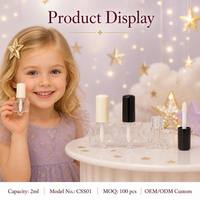 ISMAN Vente en gros de contenants pour gloss à lèvres en forme d'étoile de 2 ml, mini tube vide noir et blanc pour gloss à lèvres, emballage de maquillage pour enfants, logo personnalisé