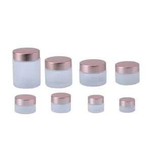 5G-100g matt transparent glas rose Gold Creme jar