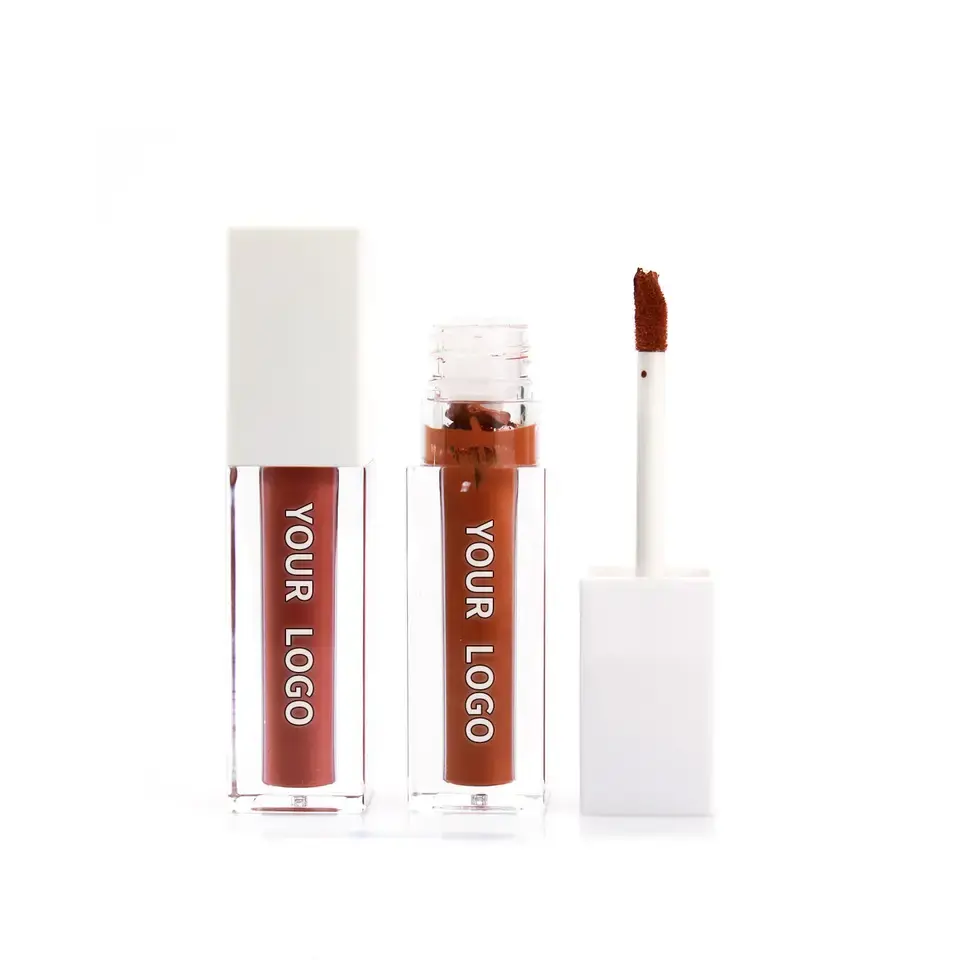 Low Moq Square Tube Lip Glaze Matte Beleza Vidros Batom Maquiagem Logotipo Personalizado Lip Plumper Gloss