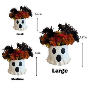 Ghost Halloween Treat <b>Buckets</b> Resin Reusable Indoor Outdoor Decor Medium Large Size - Product Image 2