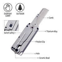 Couteau de poche multifonctionnel en titane, couteau tactique portable pour l'entraînement en plein air, couteau utilitaire, couteau tactique d'autodéfense
