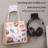 Support mural multifonctionnel sans perçage pour casque de jeu, à fixer sous la table, gain de place, avec crochet de rangement
