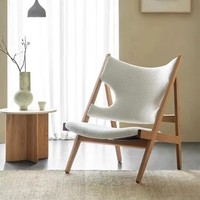 Fauteuil de salon en bois massif de style loft, design français, dossier haut, pour hôtel, séjour, lecture décontractée