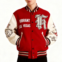 Blouson hiver personnalisé en chenille avec logo brodé blousons baseball en laine manches en cuir vestes universitaires Letterman vintage pour hommes