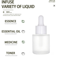 Flacon compte-gouttes en verre givré blanc, flacon cosmétique pour sérum, huile essentielle, flacon pour soins de la peau, logo personnalisé, vente en gros