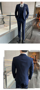 S-4XL (Blazer + pantalon + <span class=keywords><strong>gilet</strong></span>) costume de <span class=keywords><strong>mariage</strong></span> 3 pièces pour hommes nouveaux ensembles de costume de carrière de bureau d'affaires formels pour hommes grande taille pour hommes - Product Image 4