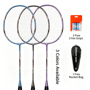 Ensemble de raquettes de badminton et de volants, raquettes en fibre de carbone graphite avec volants en nylon, ensemble léger pour la famille, le jardin - Product Image 5