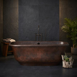 อ่างอาบน้ำทองแดงดีไซน์ทันสมัย ผลิตด้วยมือเพื่อความสะดวกสบาย โดย Indian Home Crafts - Product Image 4