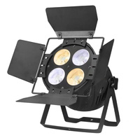 Projecteur de scène LED COB 4x50W, contrôle DMX512, blanc chaud et blanc froid 2-en-1, boîtier en aluminium pour DJ, salle de banquet, mariage, boîte de nuit