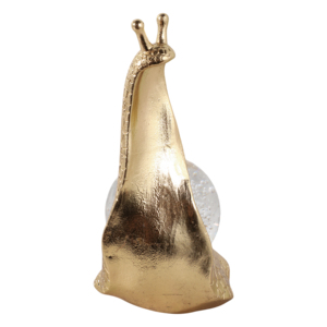 Scultura decorativa a forma di lumaca con sfera di vetro, statua moderna per l'arredamento di casa, ufficio e soggiorno - Product Image 3