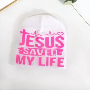 Gorros de Invierno Unisex a la Moda, Gorros de Punto con Diseño Jacquard de Jesús, Gorros Personalizados con Logotipo - Product Image 2