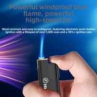 Briquet en silicone personnalisé avec logo, finition métallique mate, haut de gamme, coupe-vent, flamme bleue directe, gravé sur mesure, idéal pour un cadeau.