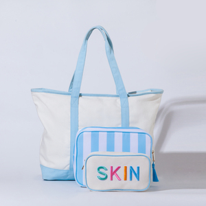 <b>Large</b> Cotton Canvas Tote <b>Bag</b> Contrast Color Shopping Travel <b>Beach</b> Carryall Custom Logo Women Shoulder Handbag Canvas Boat <b>Bags</b> - Product Image 4