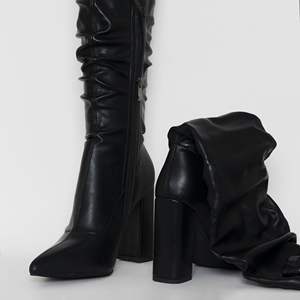 JB003 nudo nero increspato coscia <span class=keywords><strong>stivali</strong></span> alti delle signore di blocco tacco alto sopra il ginocchio di avvio - Product Image 3