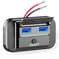 Prise USB murale QC3.0 + PD 3.0 avec interrupteur d'alimentation et couvercle