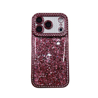 Coque de téléphone Flash Diamond Glitter Sequin Bling pour iPhone 18Pro Max 17 16 15 Pro, en silicone souple, antichoc, protection arrière